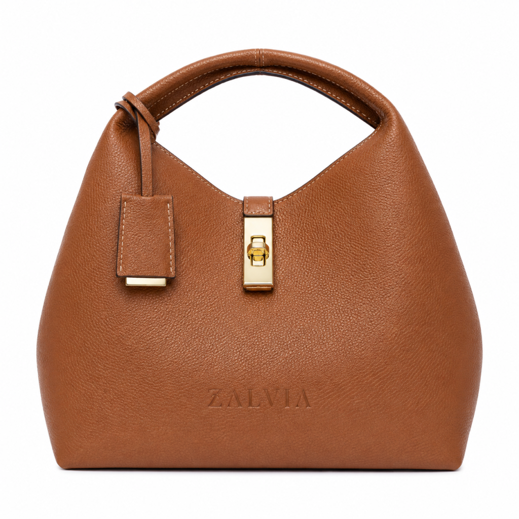 Crescent-Lock Hobo Handbag