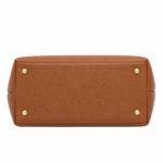 Zalvia Women’s Chestnut Crescent-Lock Hobo Handbag - Image 2