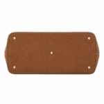 Zalvia Women’s Cognac Belted Suede-Look Handbag - Image 2