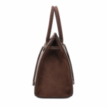 Zalvia Women’s Mocha Drawcord Frame Tote Handbag - Image 3