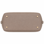 Zalvia Women’s Taupe Gold-Clasp Convertible Carryall Handbag - Image 2