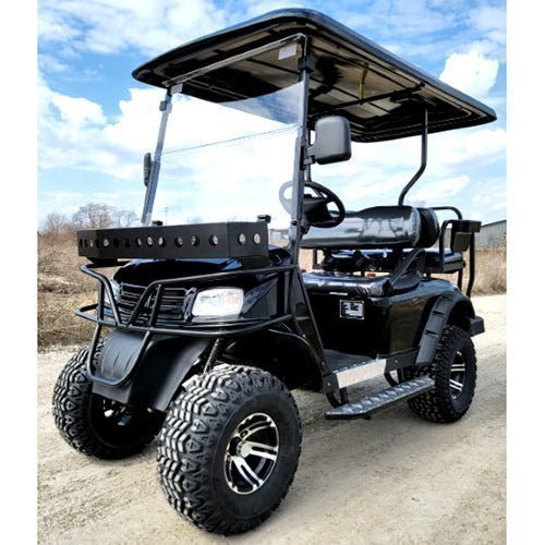 eMACHINE-BLACK_a.jpg Brand New 48v Electric Golf Cart Lifted & Loaded eMACHINE – Black - Image 1